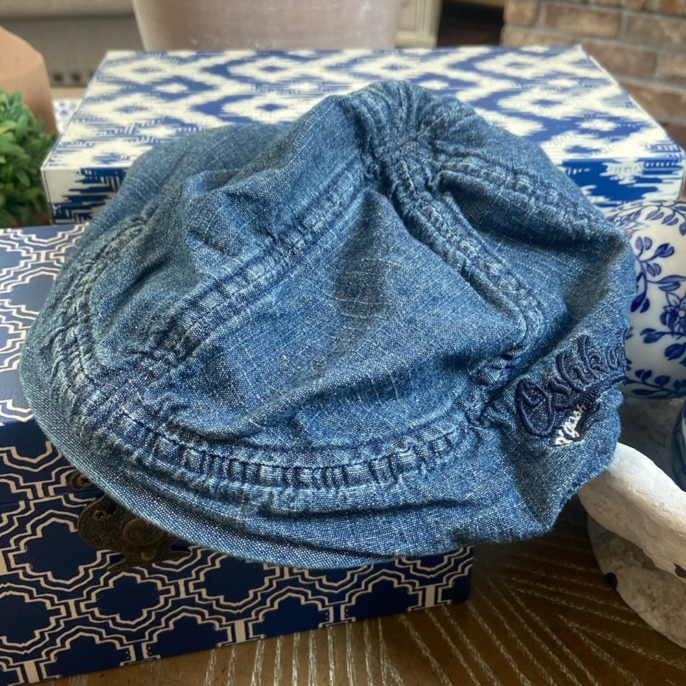OshKosh Little Boys Blue Chambray Denim Jean Newsboy Flat Cap Hat